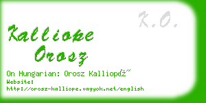 kalliope orosz business card